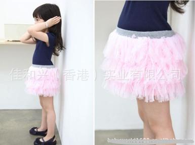 ชุดเดรสสาวน้อยเสื้อสีน้ำเงิน กระโปรงสีชมพู 